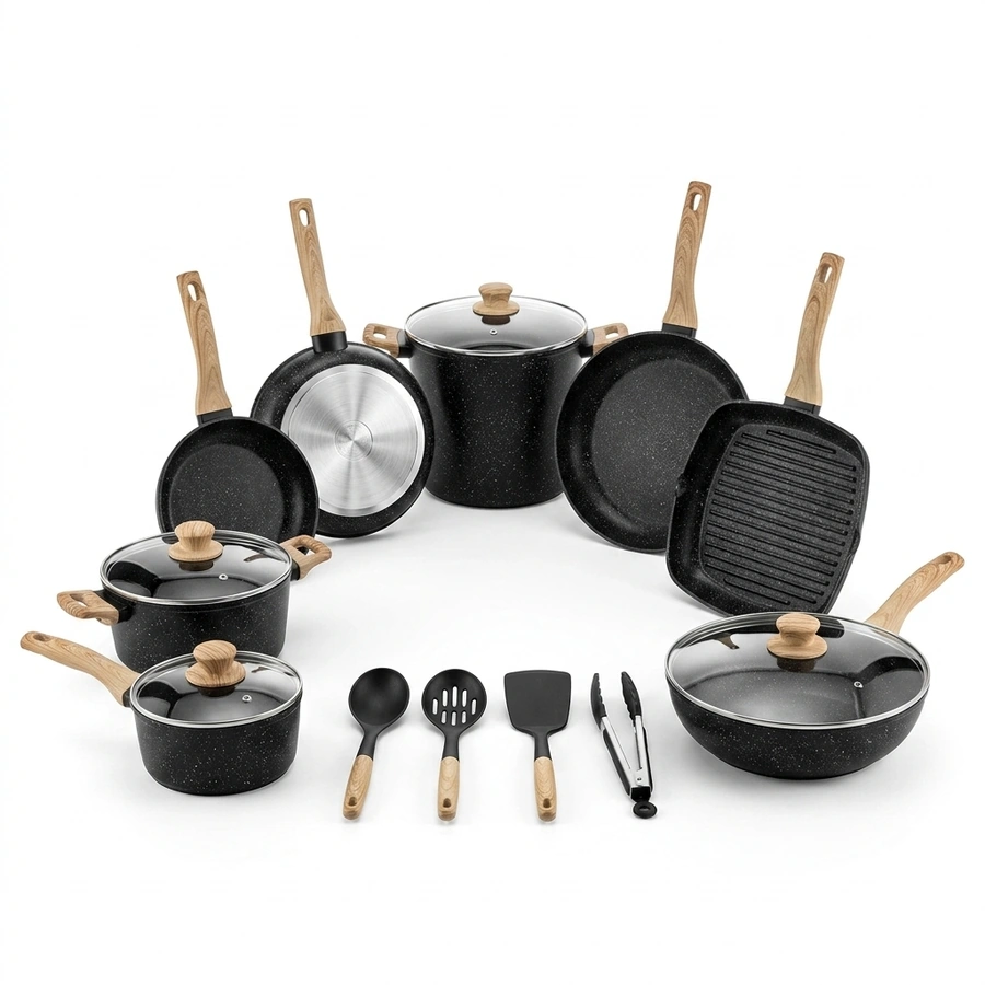 CHEF TITAN 12 set completo 12 pezzi pentole padelle utensili